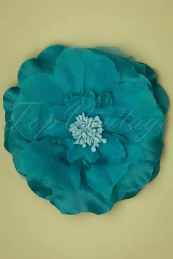 Grote Bloemcorsage In Turkoois