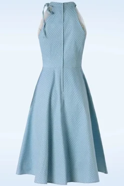 Hattie Halter Spot Swing Jurk In Luchtblauw
