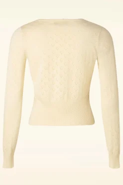 Heart Ajour Vest In Creme