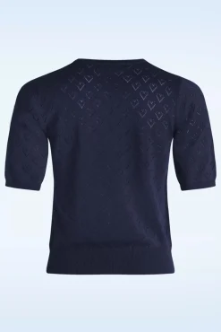 Heart Blooms Cardigan In Marineblauw