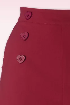 Heart Button Shorts In Rood