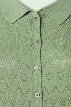 Heart Waves Cardigan In Groen