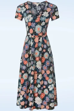 Helena Midi Jurk In Flowering Blooms Maritime