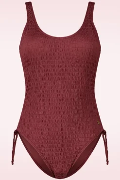 High Leg Badpak In Donkerrood