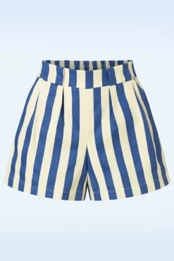 Hilton Deck Gestreepte Shorts In Wit En Blauw