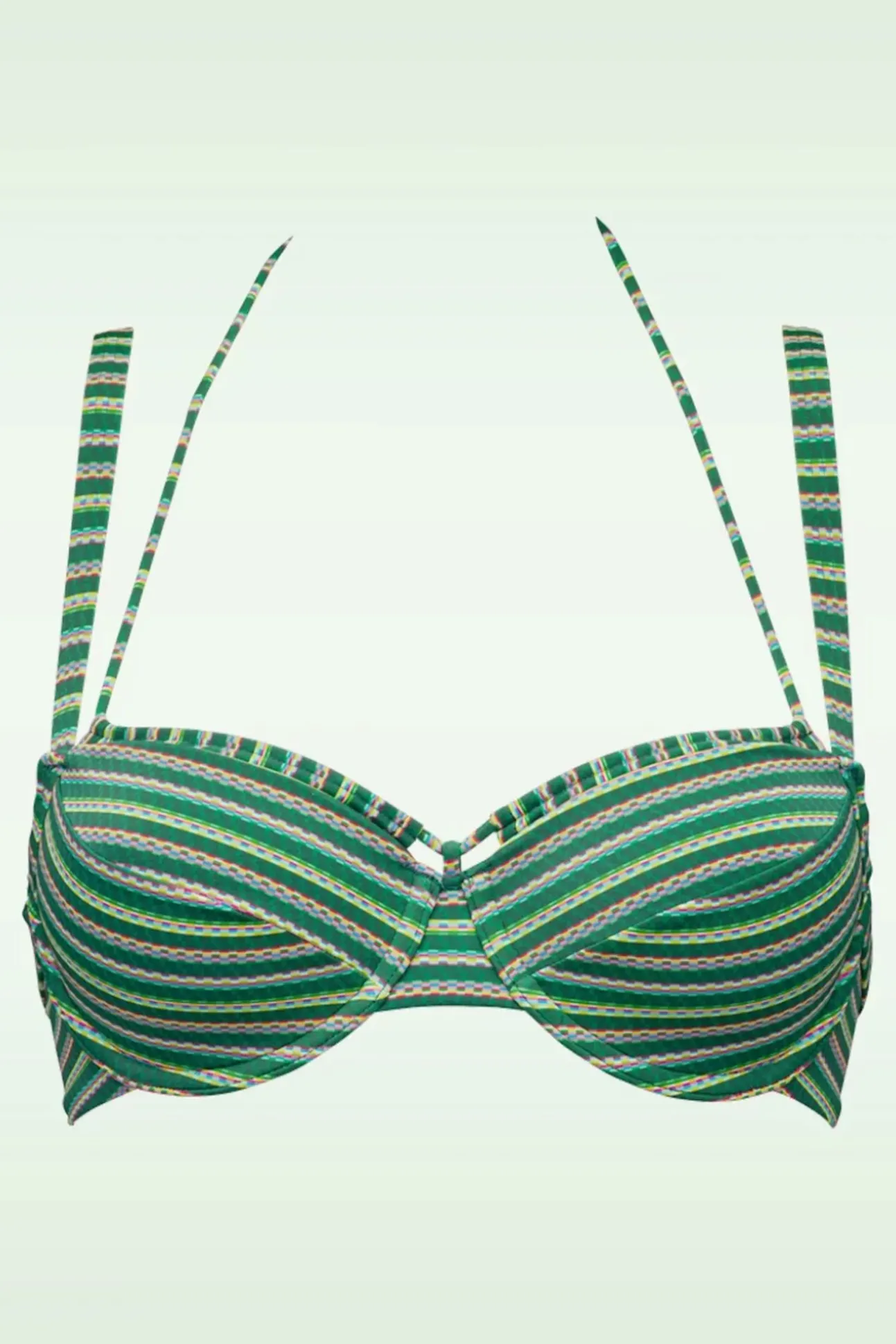 Holi Vintage Balconette Bikini Top In Botanisch Groen