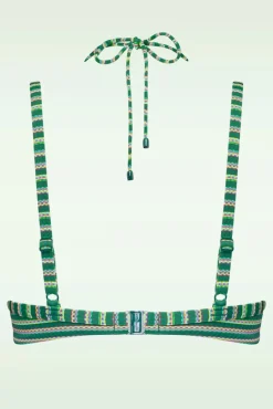 Holi Vintage Balconette Bikini Top In Botanisch Groen