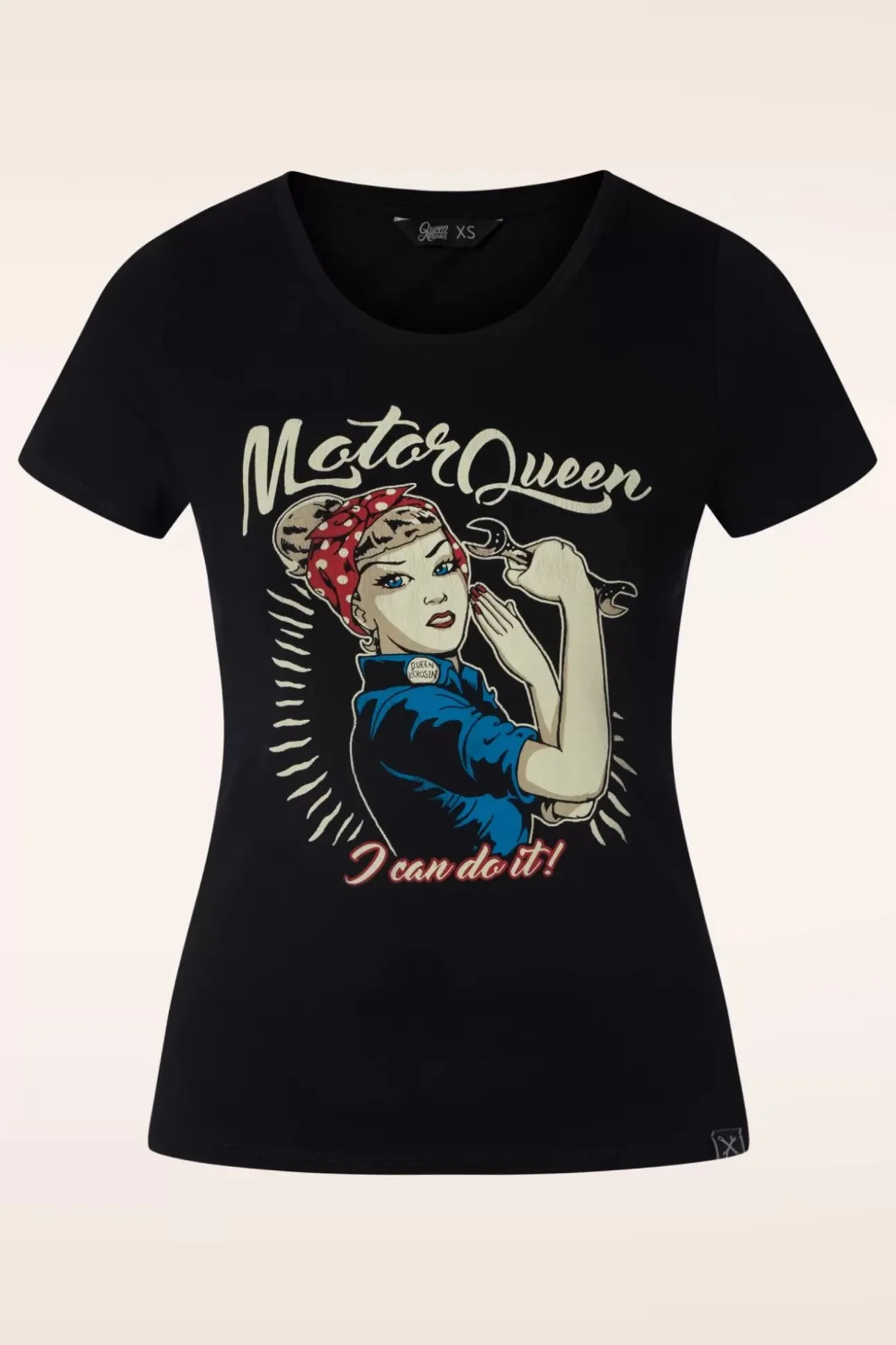 I Can Do It Motor Queen T-Shirt In Zwart