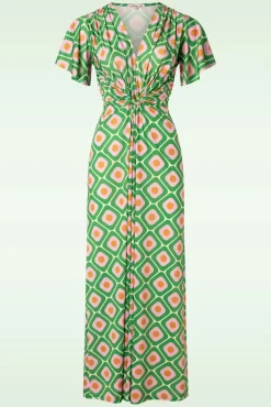 Indy Maxi Jurk Geo Print In Groen