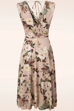 Jane Bloemen Midi-Jurk In Lichtroze