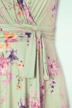 Jane Floral Swing Jurk In Licht Groen