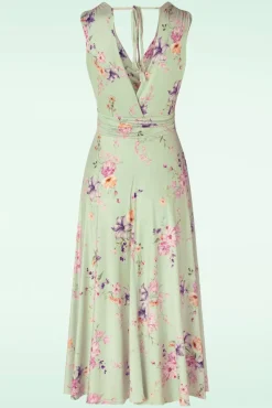 Jane Floral Swing Jurk In Licht Groen