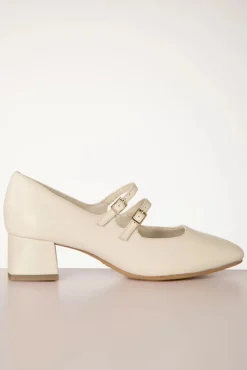 Janey Pumps Van Leder In Creme