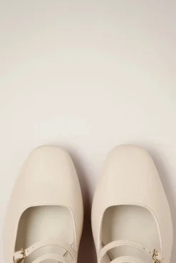 Janey Pumps Van Leder In Creme