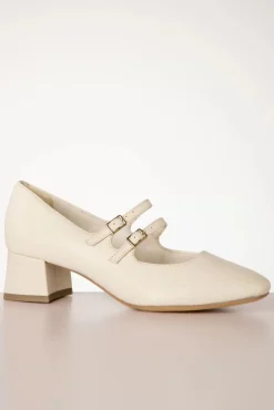 Janey Pumps Van Leder In Creme