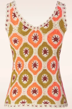 Janis Fray Crochet Top In Orchidee Roze