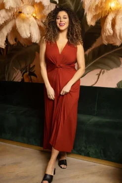 Jasmine Maxi Jurk In Steenrood