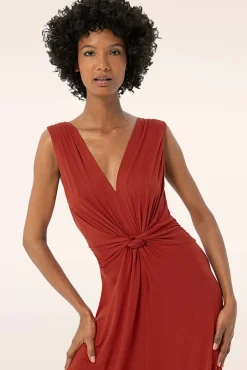 Jasmine Maxi Jurk In Steenrood