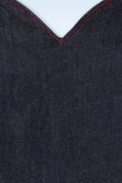 Jenna Pencil Jurk In Donker Denim