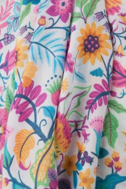 Jenny Floral Sjaal In Wit En Multi