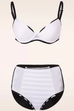 Joelle Stripes Bikinibroekje In Zwart En Wit
