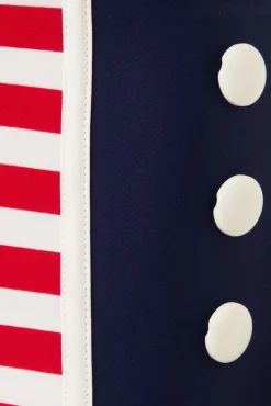 Joelle Stripes Bikinibroekje In Marineblauw En Rood