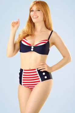 Joelle Stripes Bikinitop In Marineblauw En Rood