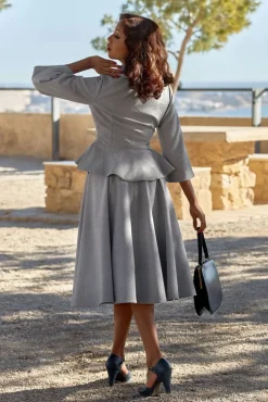 Julie Silver Getailleerde Blazer In Grijs