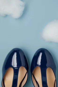 June Love Letter Lak Pumps In Navy