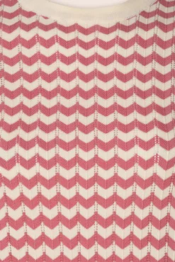 June Sweater In Gebroken Wit En Kers