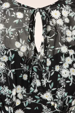 Keri Bloemen Flare Jurk In Zwart