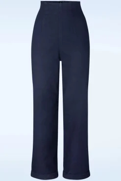 Kiki-Lea High Waisted Jeans In Marineblauw