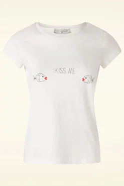Kiss Me T-Shirt In Ecru