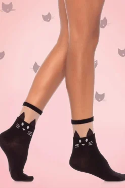 Kitty Cat Sokken In Zwart
