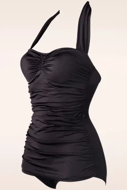 Klassiek Fifties One Piece Badpak Zwart