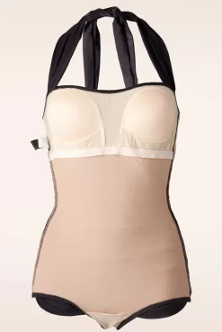 Klassiek Fifties One Piece Badpak Zwart