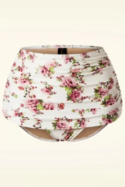 Klassieke Bloemenromantische Bikinibroek In Creme