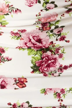 Klassieke Bloemenromantische Bikinibroek In Creme