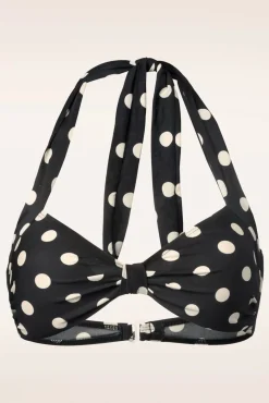 Klassieke Polka Bikinitop In Zwart En Wit