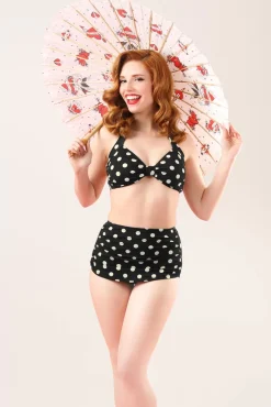 Klassieke Polka Bikinitop In Zwart En Wit