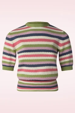 Knitted Waffle Top In Multi
