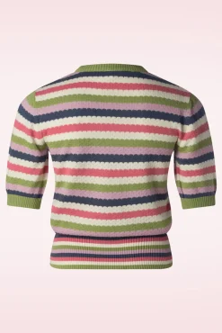 Knitted Waffle Top In Multi