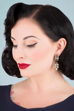 Kristallen Bladeren Oorbellen In Goud