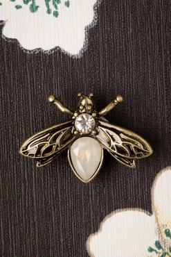 Kristallen Insectenbroche In Goud