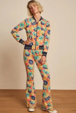 Lake Border Flared Broek In Langoustine Oranje