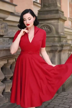 Laura Lee Swing Jurk In Rood