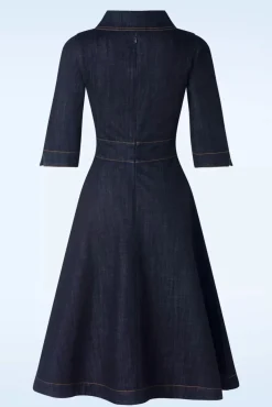 Lauren Swing Jurk In Donkerdenim