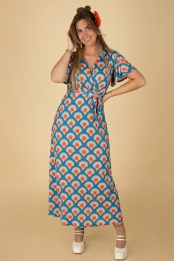Laurie Maxi Jurk In Circle Geo Print