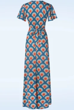 Laurie Maxi Jurk In Circle Geo Print