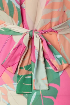 Laurie Maxi Jurk In Multi Pastle Leaves